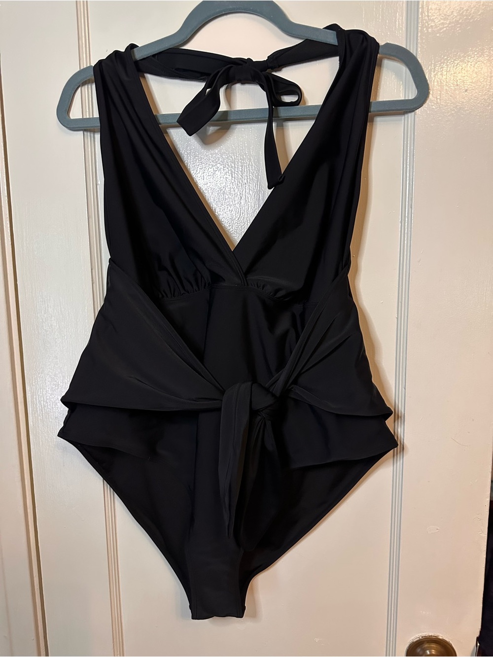 Forever 21 Black One-Piece Swimsuit with Waist Tie